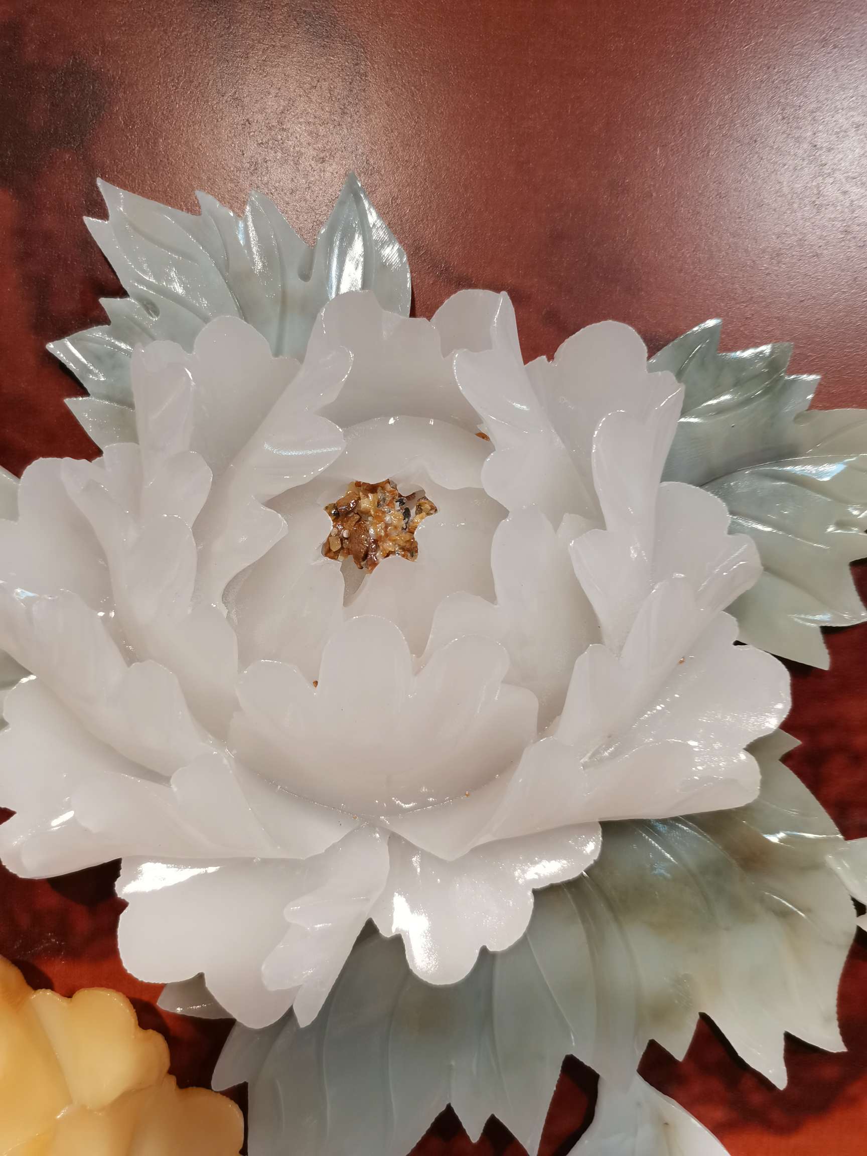 80*220 Flower Rich Three-Dimensional Jade Carving Painting Living Room Sofa Background Decorative Painting Hotel Teahouse Mural Hanging Painting Application Scenario