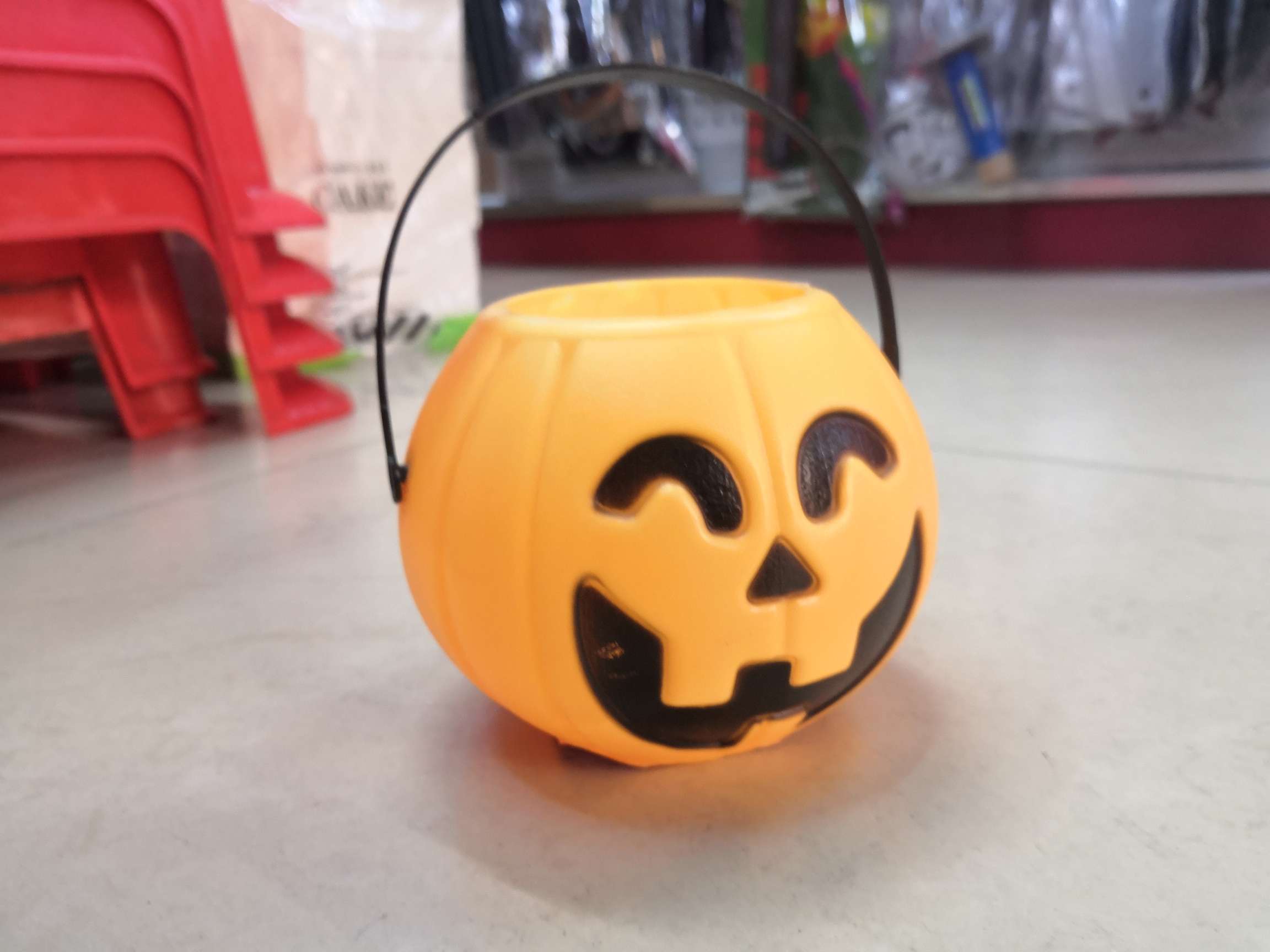 笑脸南瓜桶糖果筒万圣节布置摆件2