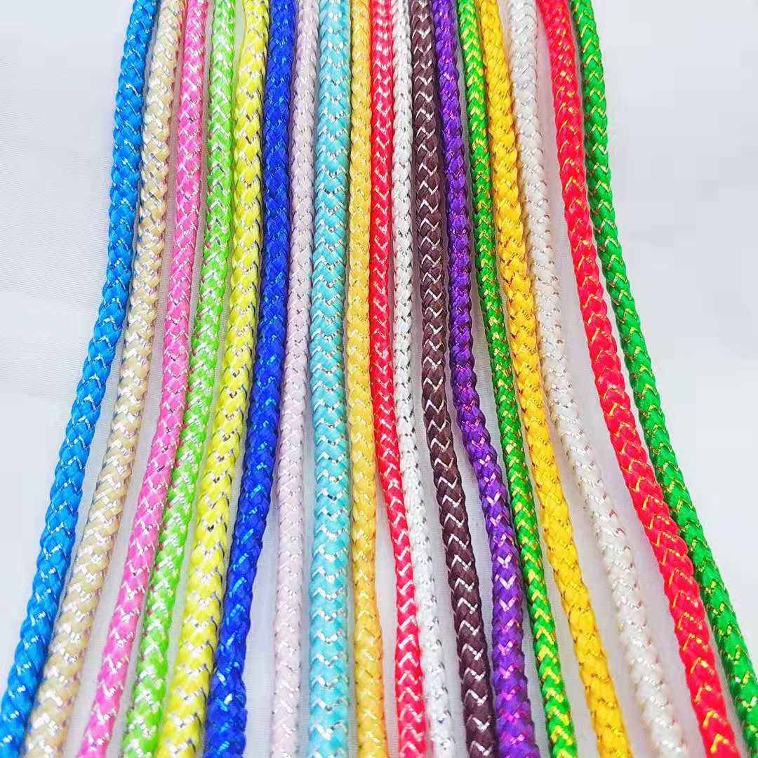Production Direct Sales Of High-End Gold And Silver Hand Belt Rope Core Low Elastic Silk Ribbon Gift Wrap Rope details Picture