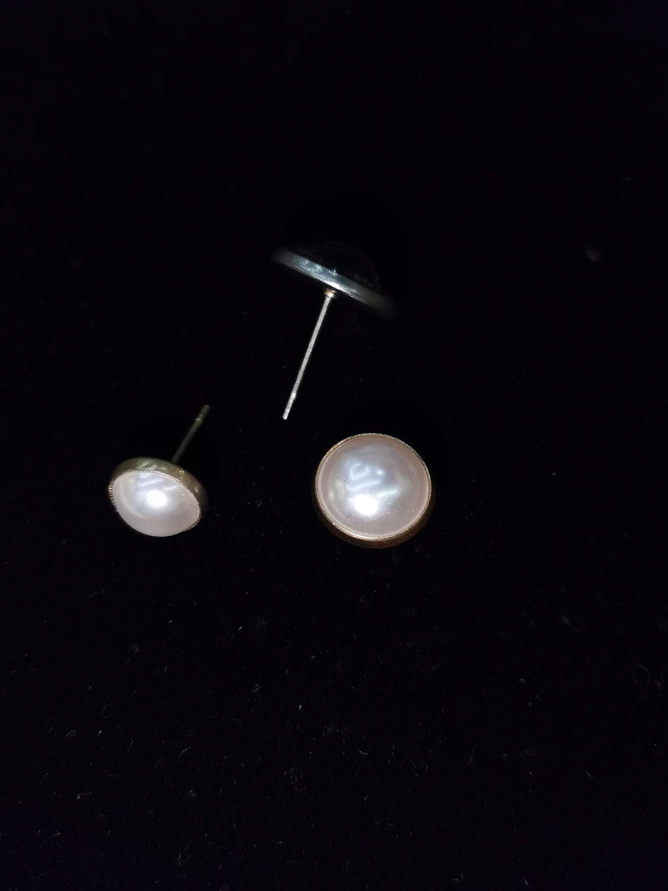 6Mm Semi-Round Pearl Stud Earrings Specification drawing
