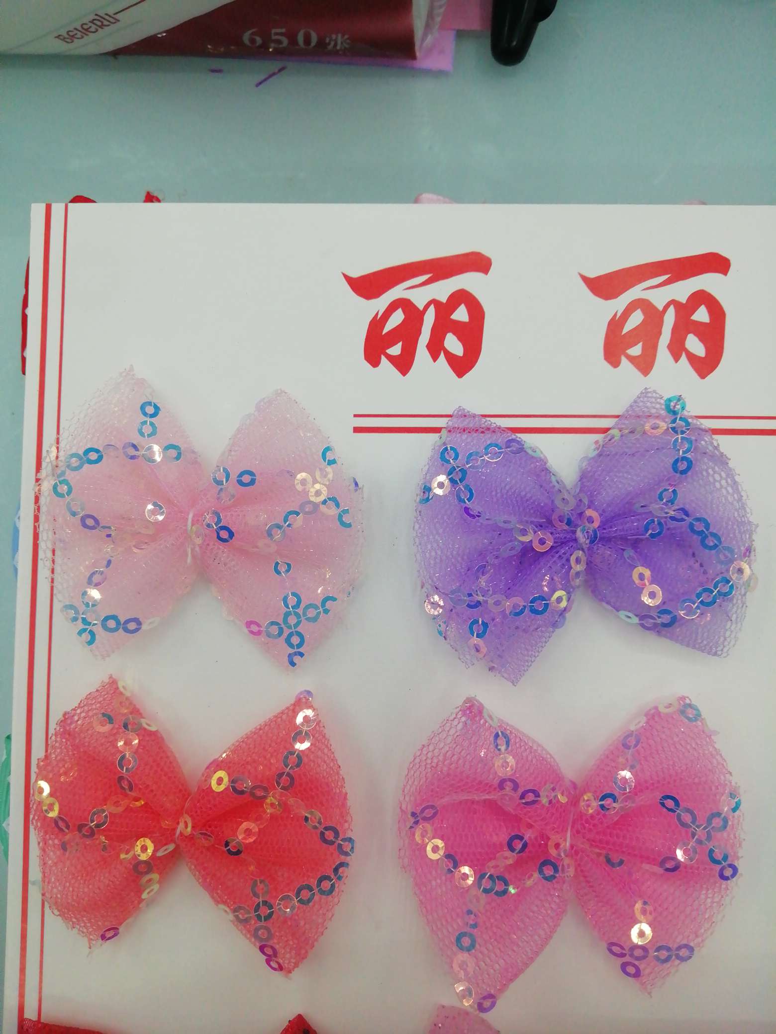 Gauze sequined bow tie thumbnail