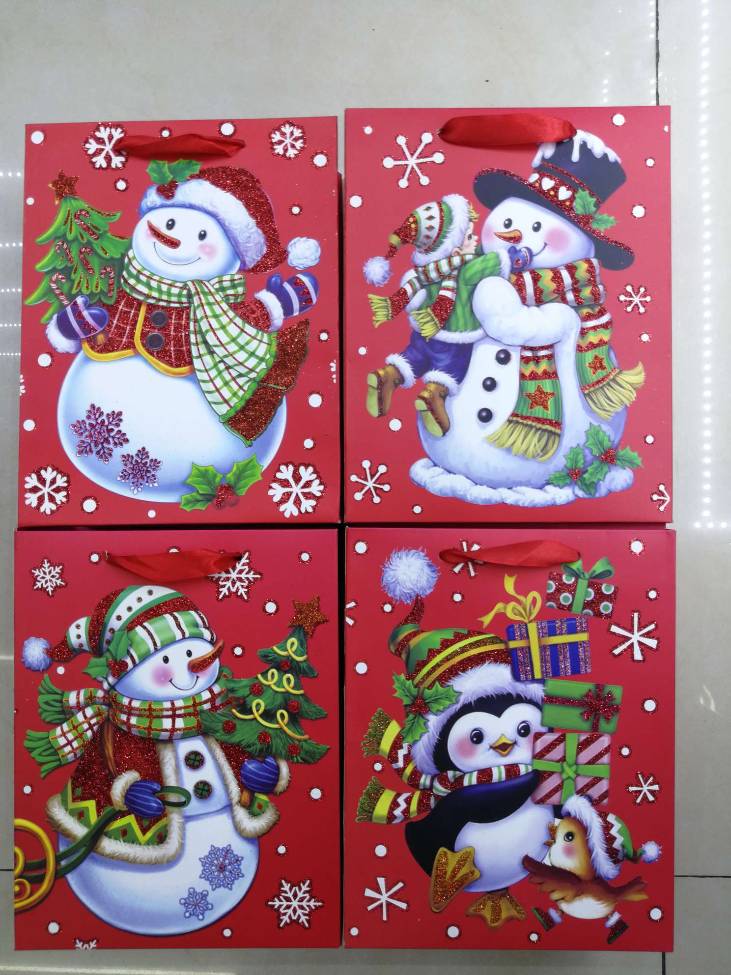 White Card Powder Christmas Gift Tote Bag