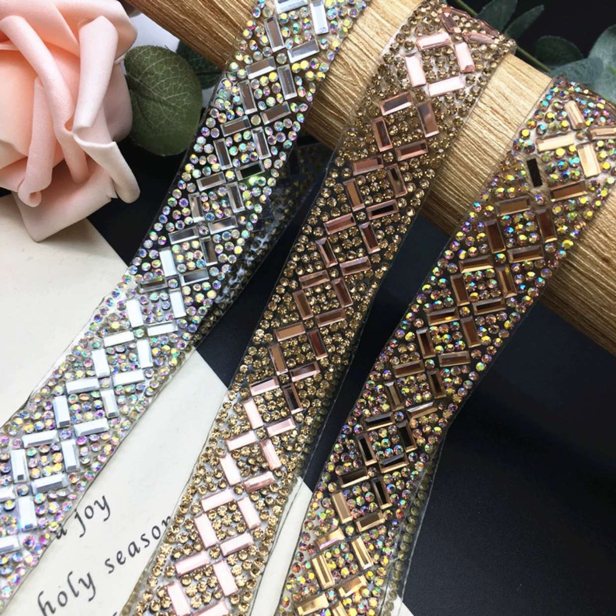 New diamond strip chain shoe case and bag