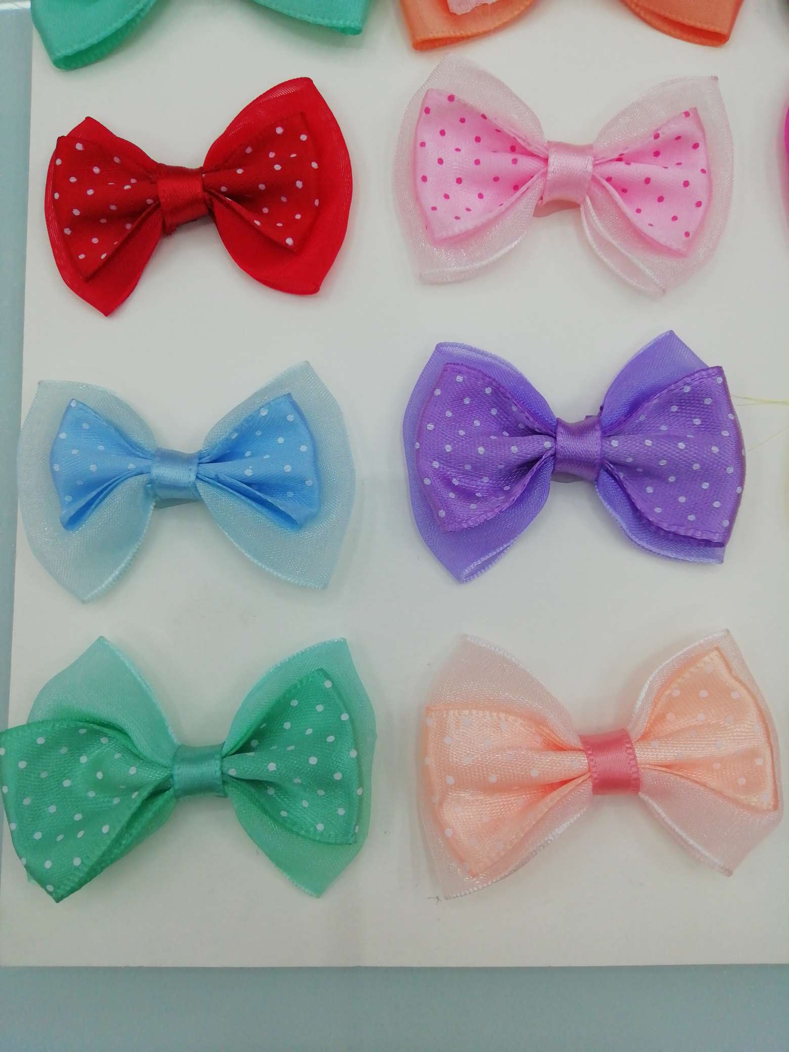 Polyester dot + yarn bow tie