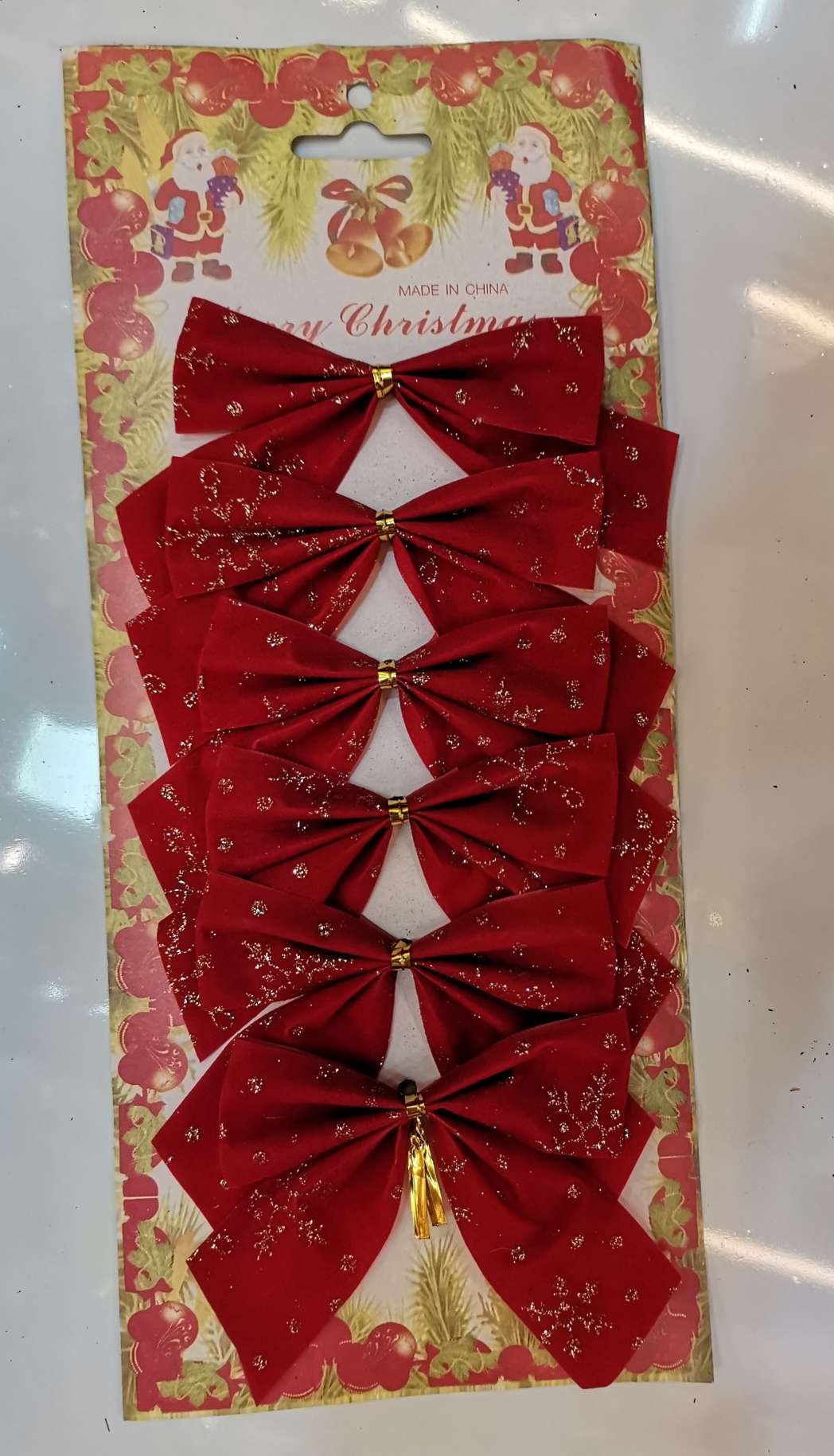 Christmas bow pendant, 8*8 cm single size details Picture
