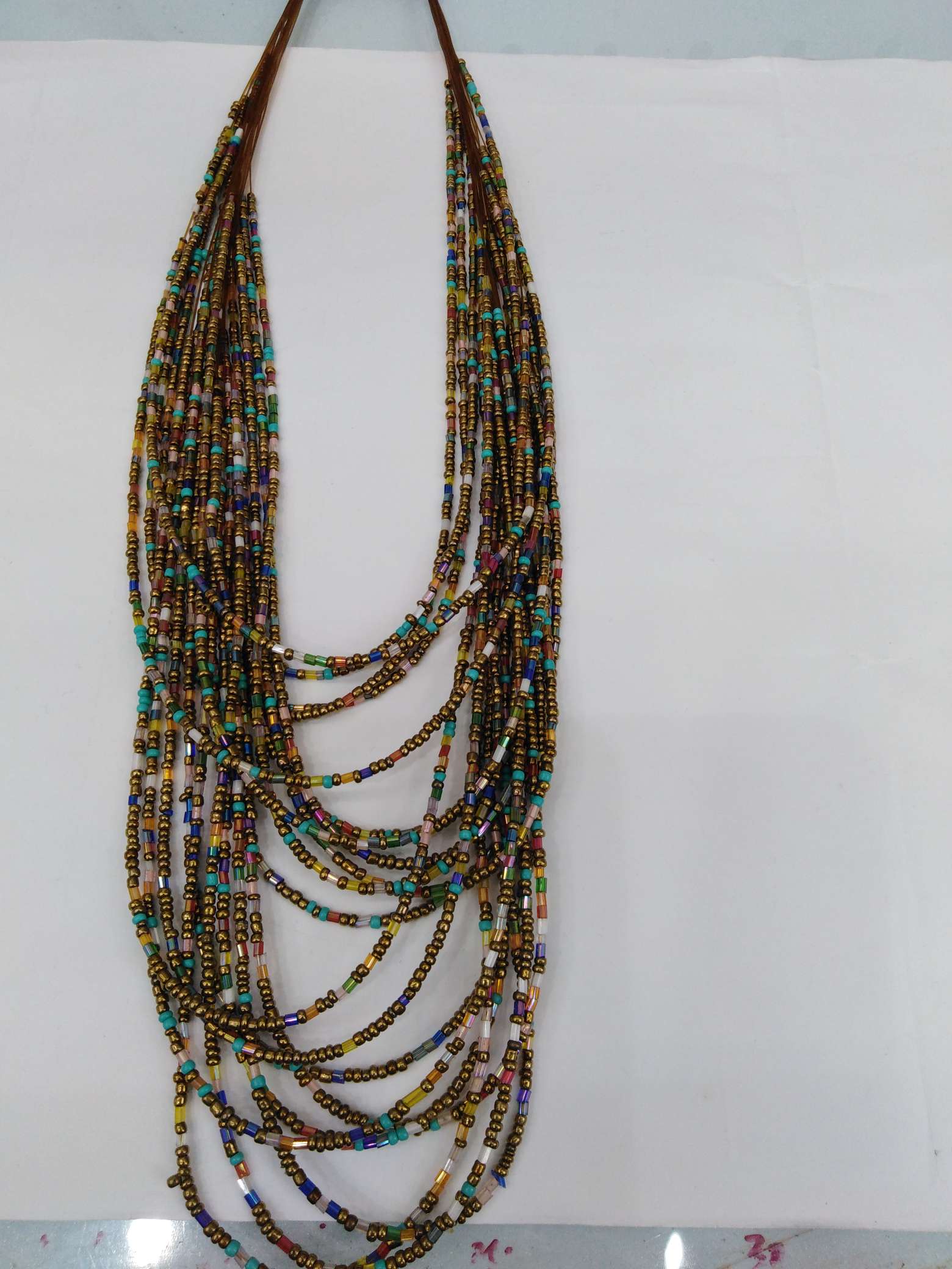 Color tube rice bead necklace thumbnail