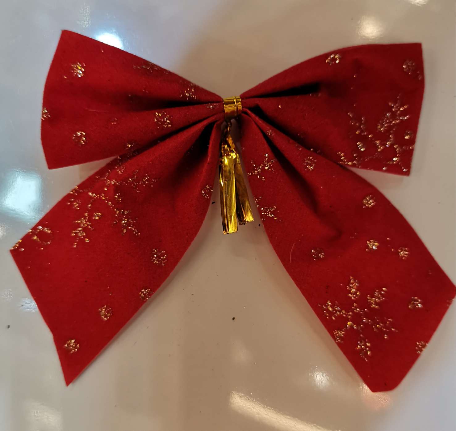 Christmas bow pendant, 8*8 cm single size Specification image