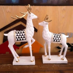 Fu Lu Shuangquan, resin on deer 47124 thumbnail