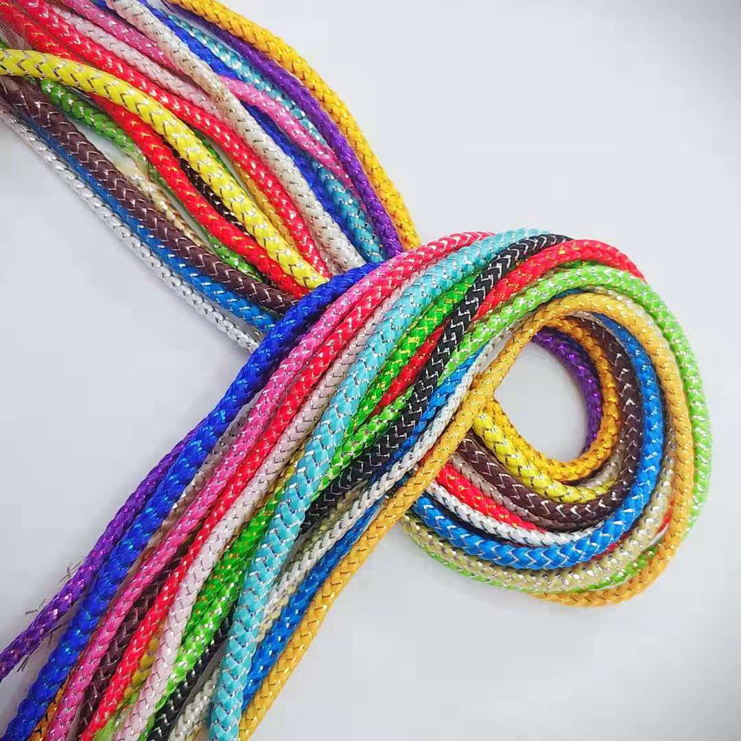 Production Direct Sales Of High-End Gold And Silver Hand Belt Rope Core Low Elastic Silk Ribbon Gift Wrap Rope Specification drawing