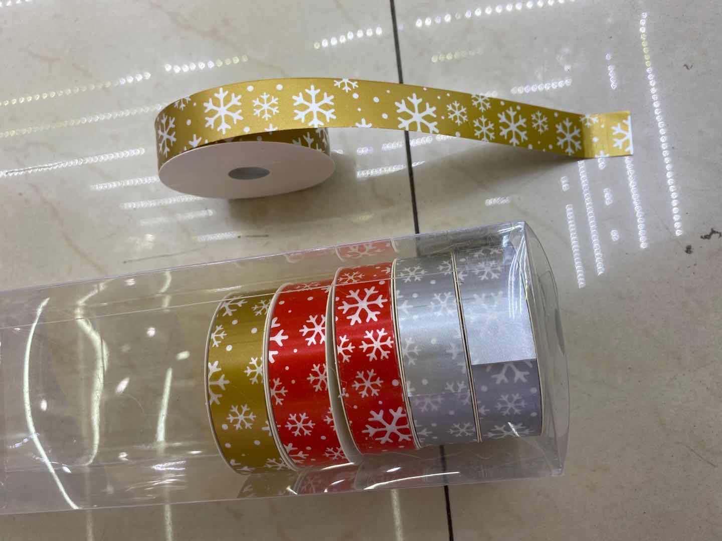 1.2公分5米雪花礼品包装彩带