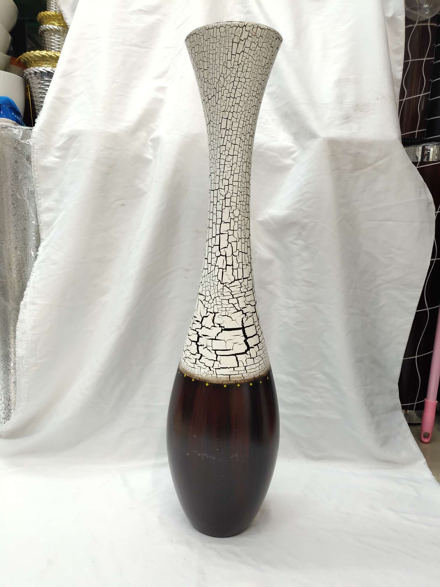 Floor-standing vase made of density board material