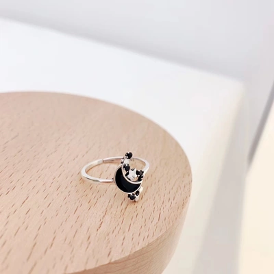 Euramerican female moon drop oil leisure ring hot selling new silver pedicle silver ornaments thumbnail