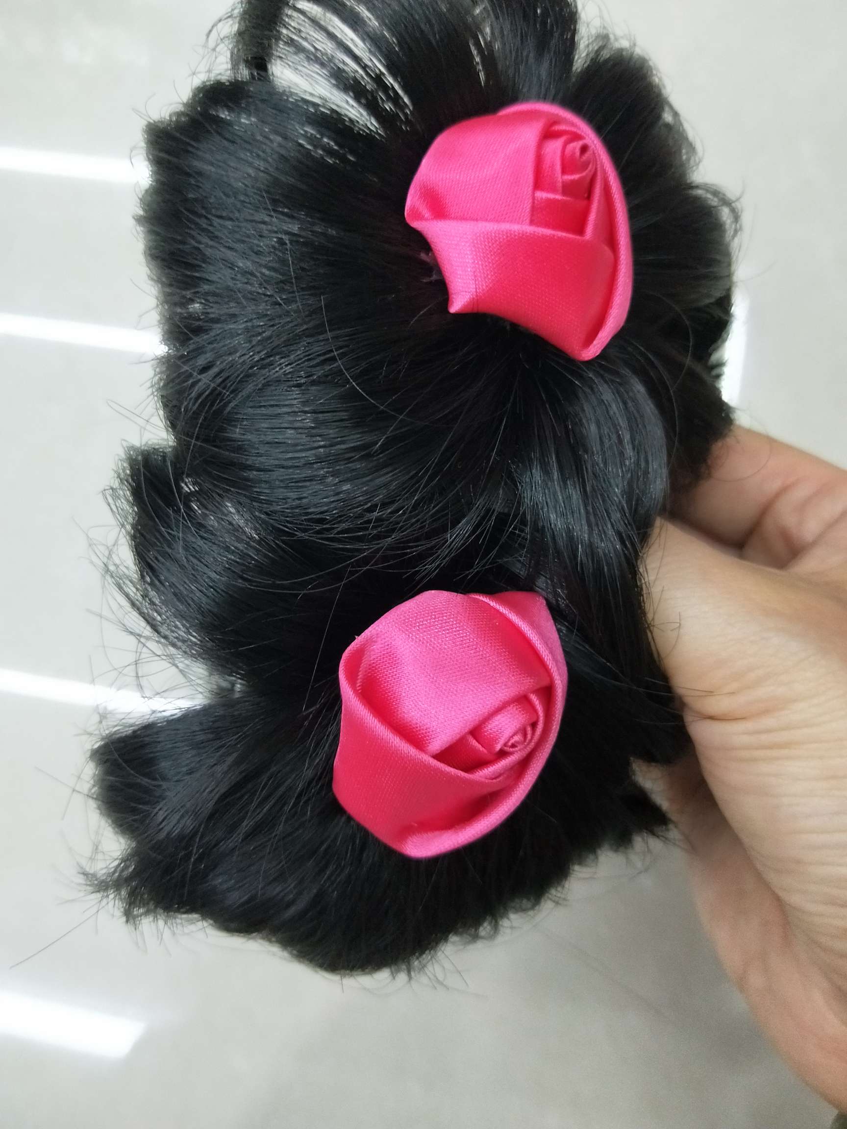 Double Floral Double Wig Grab Clip Double Floral Classic Invisible Traceless Natural One-Piece Hair Extensions details Picture