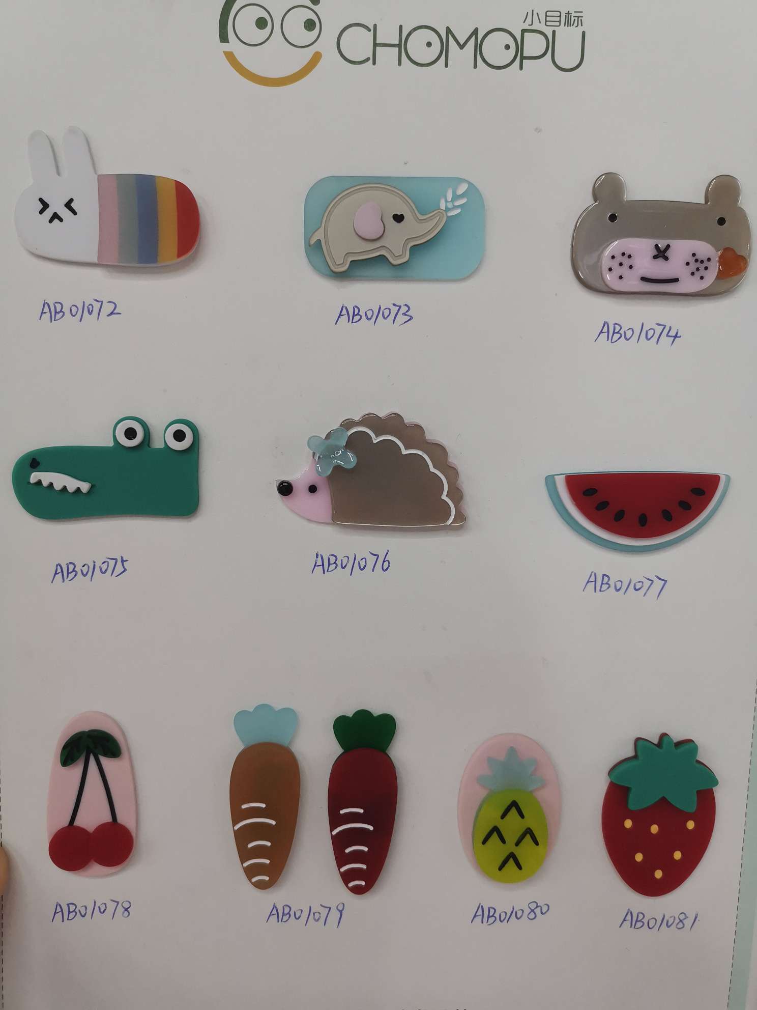 Popular acrylic jewelry accessories with cartoon splicing