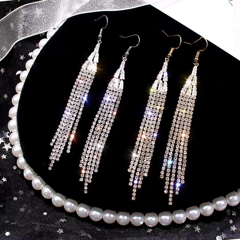 厂家直销2020新款925银锆石针耳饰快手抖音直播货源韩版流行饰品大气百搭显瘦脸时尚欧美风地摊小饰品批发耳环产品图