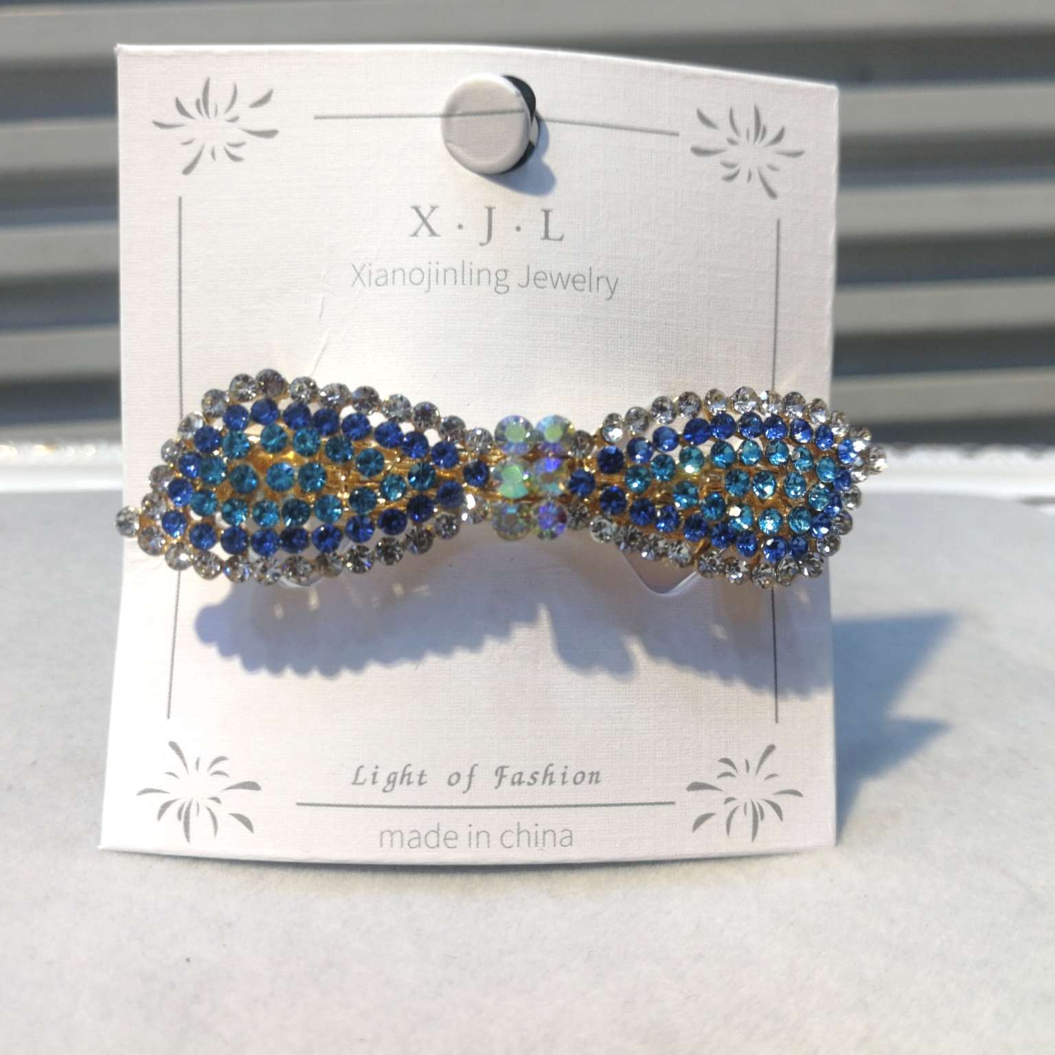 Colored diamond top clip, 6 cm Korean bow, banana clip, vertical clip, ponytail clip, hair clip, small anti-slip vertical clip, water diamond hair accessory, large Japanese and Korean hair clip headwear, little Jinling accessory 410815