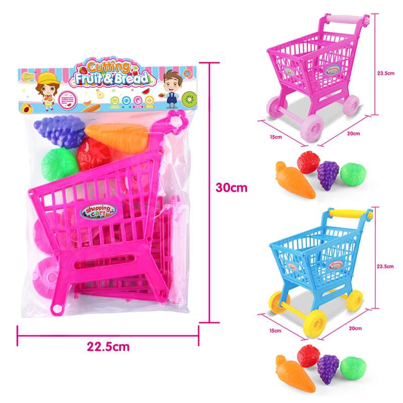 Girls' toys, supermarket carts, fruits, role-playing toys, wholesale details Picture