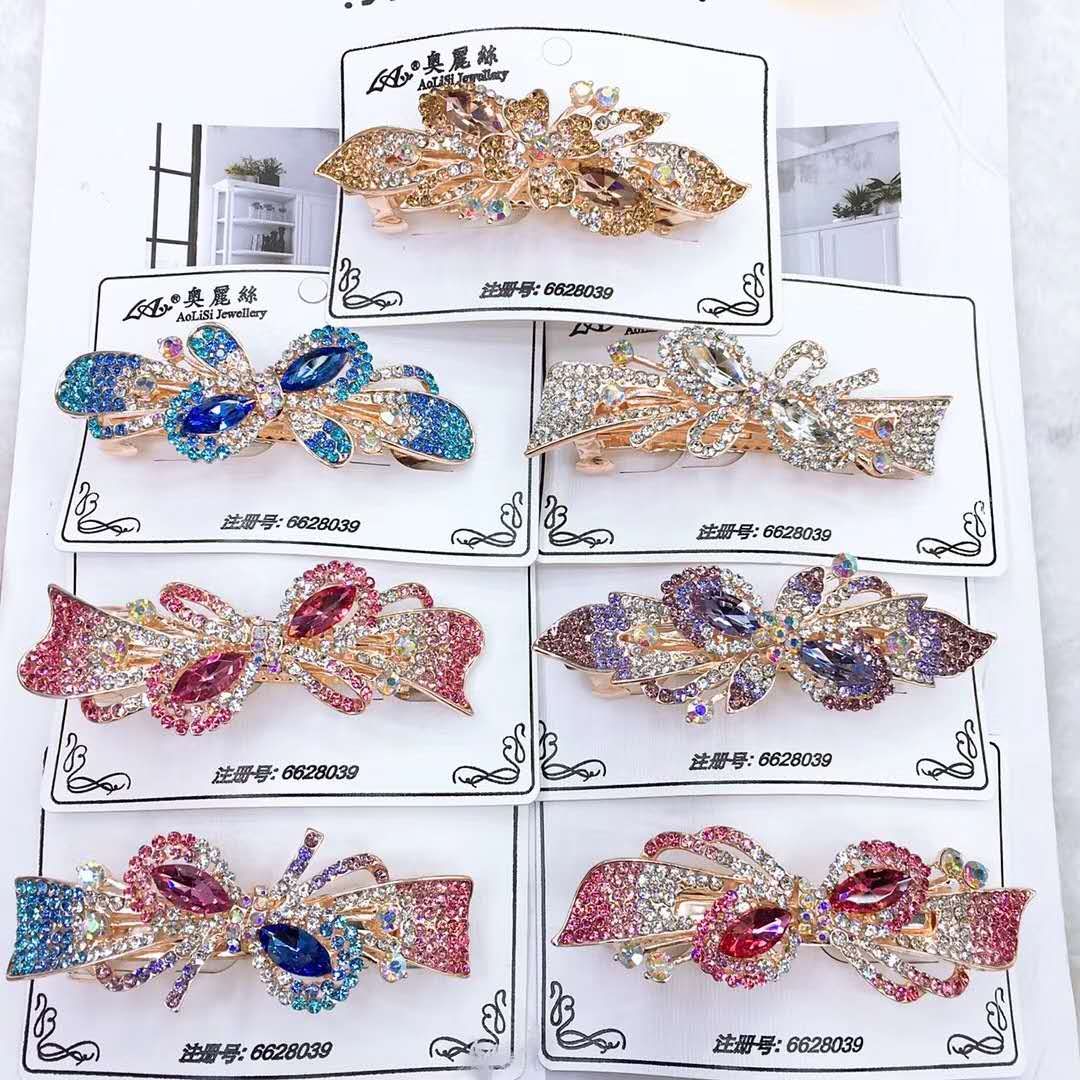 Korean rhinestone 8 cm hair clip