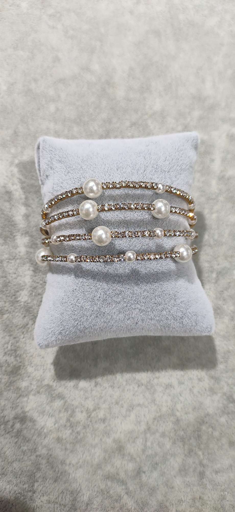 Pearl full diamond bracelet ladies open copper bracelet wholesale cross-border simple hand jewelry stalls hot selling products thumbnail