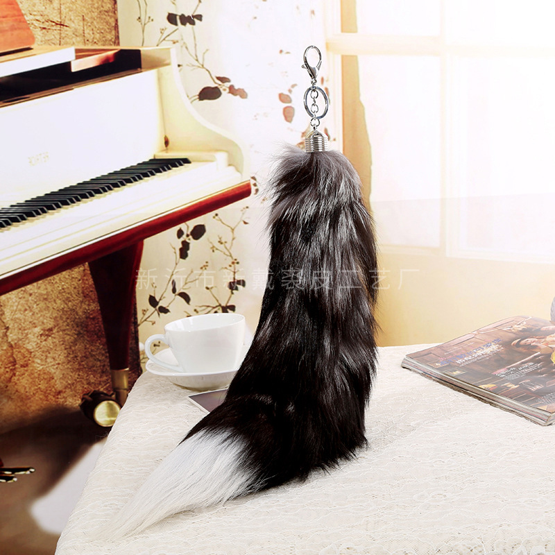 【真正狐狸尾巴】玄狐尾巴挂件 狐狸毛玄狐尾巴钥匙扣 35CM长尾巴详情图6