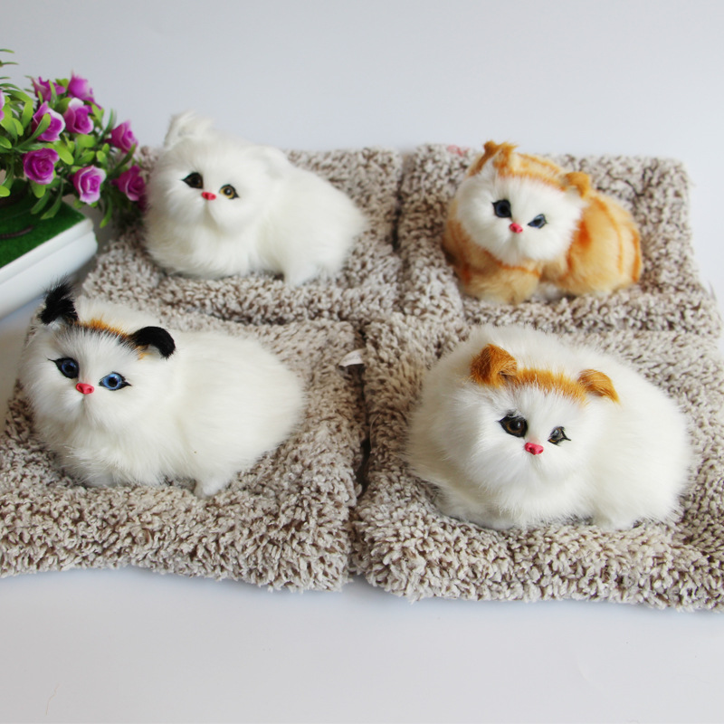 厂家直销仿真猫咪会叫竹炭睡垫猫咪景区热销摆件生日礼物送女朋友