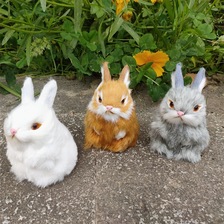 兔子仿真兔子模型小兔子桌面摆件仿真兔子毛绒玩具 厂家直销现货