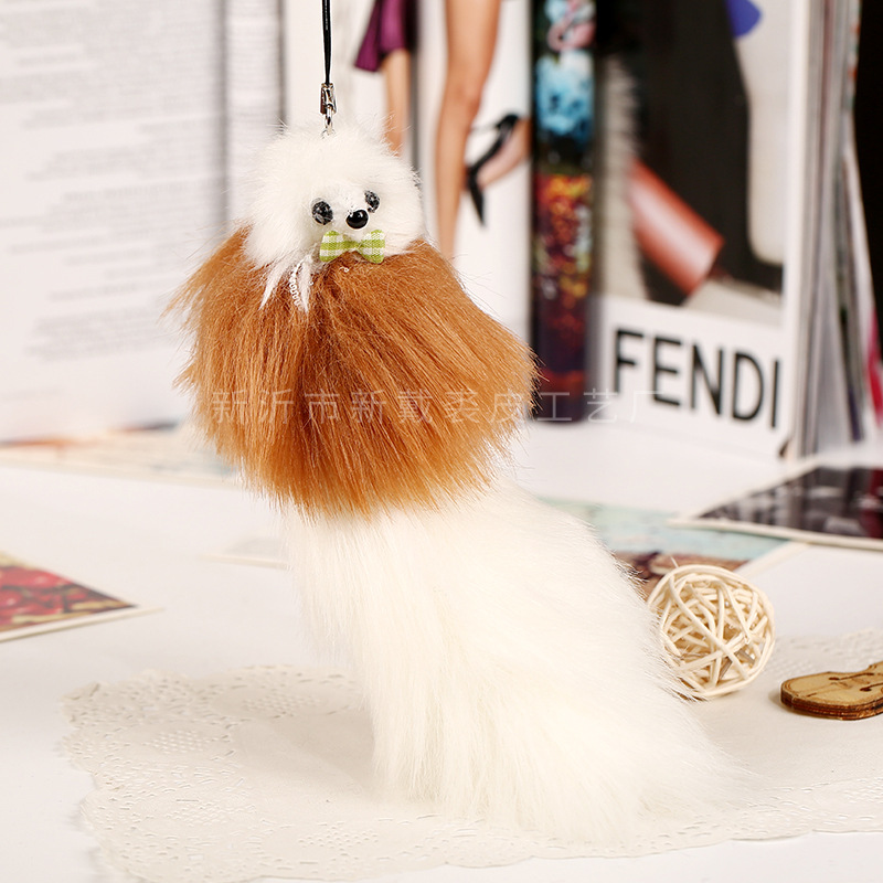 中号仿毛狐狸挂件 创意可爱包包挂件情侣挂饰包包汽车饰品细节图