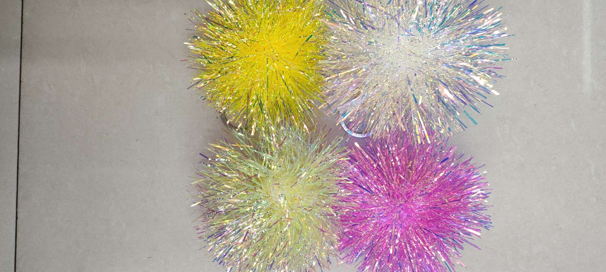 Bright silk and wool ball pendant thumbnail
