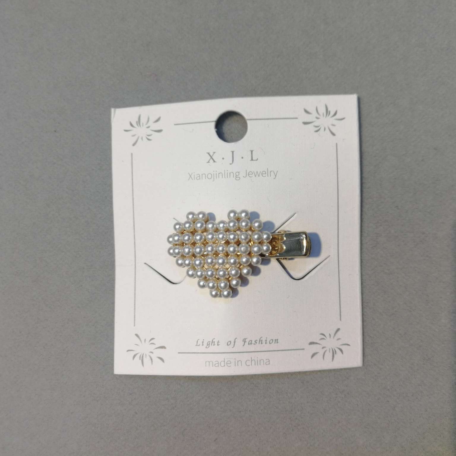Pearl heart press clip Korean bow banana clip vertical clip ponytail clip Hair clip small non-slip vertical card diamond hair accessories Korea and Korea large hair clip headwear small Jinling jewelry 410815 thumbnail