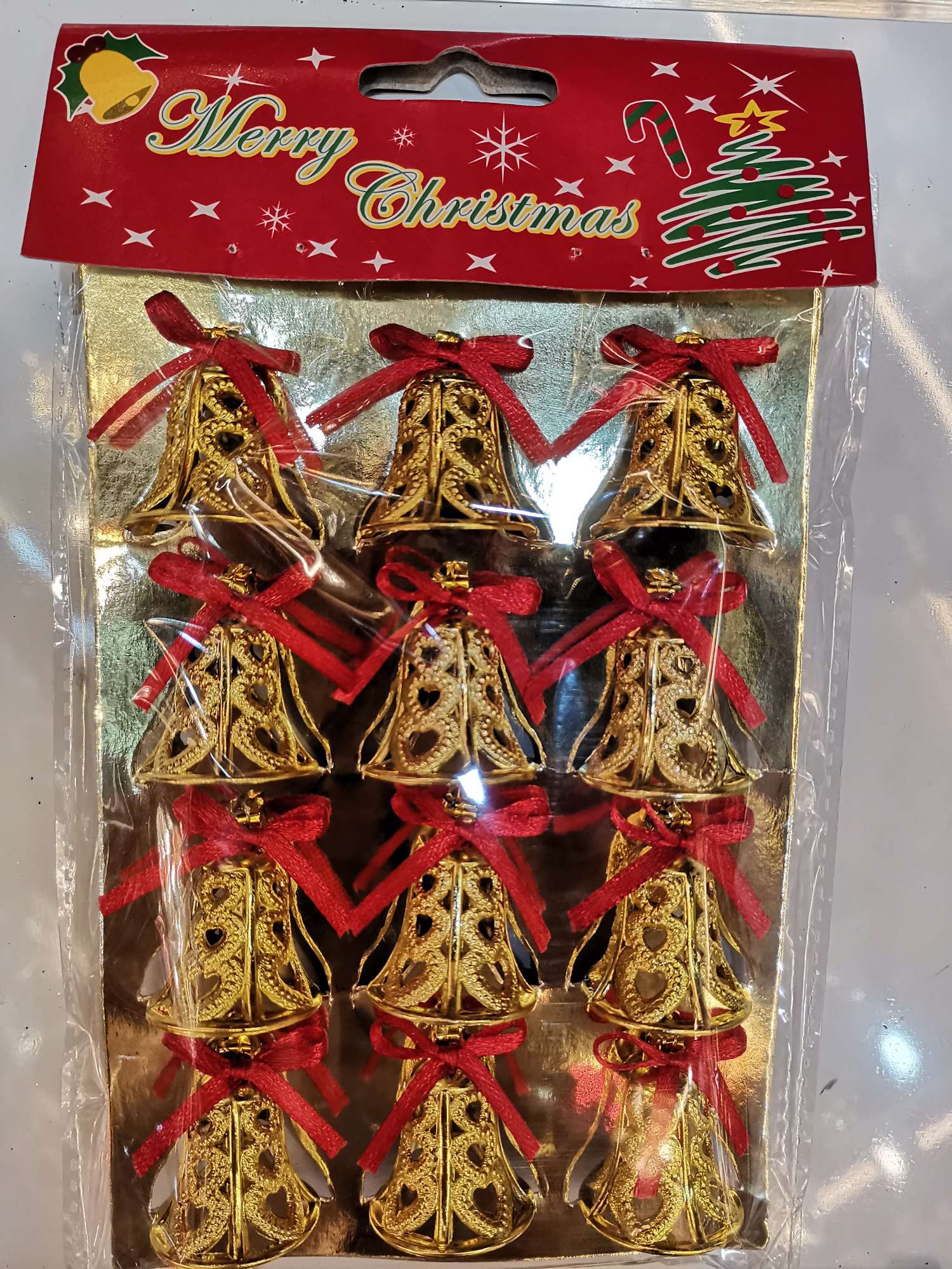 12 Christmas pendants, each measuring 3*3.5CM