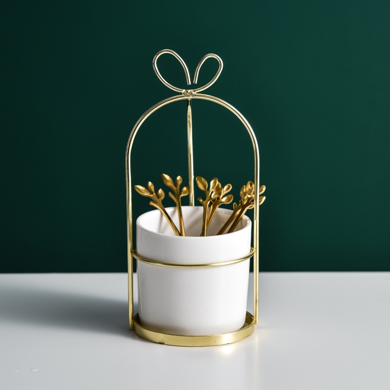 ins风格铁艺花盆多肉植物花盆日用百货餐具容器 储物罐  家居摆件图