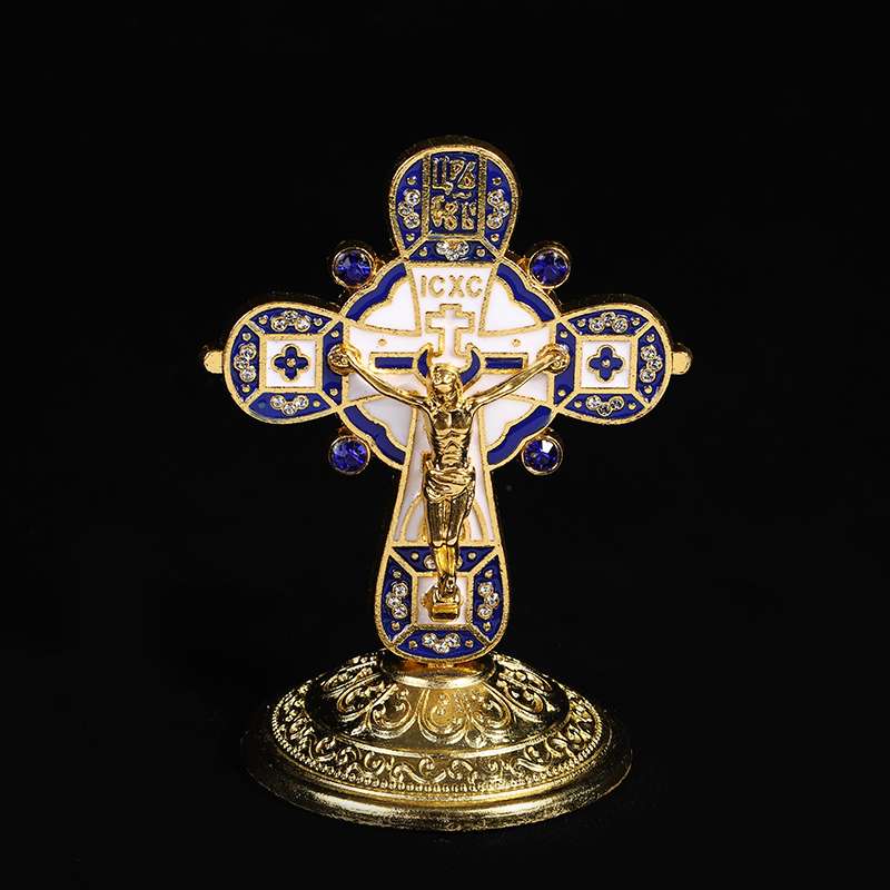 锌合金小台式4颗钻十字架，颜色有2色细节图