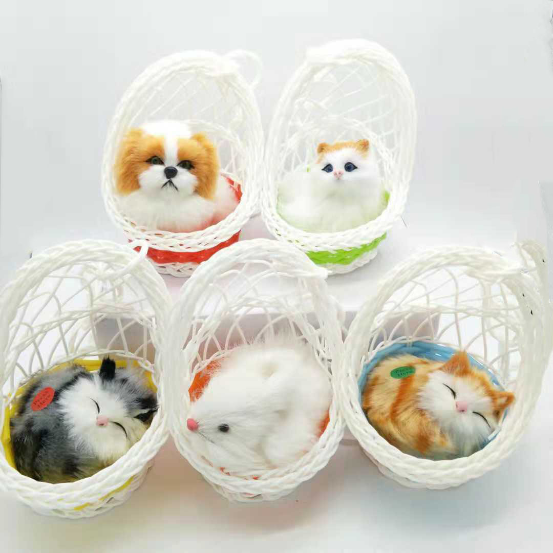 景区热卖吊兰仿真猫 吊蓝蹲猫蹲狗小兔子吊篮小动物工艺品摆件产品图