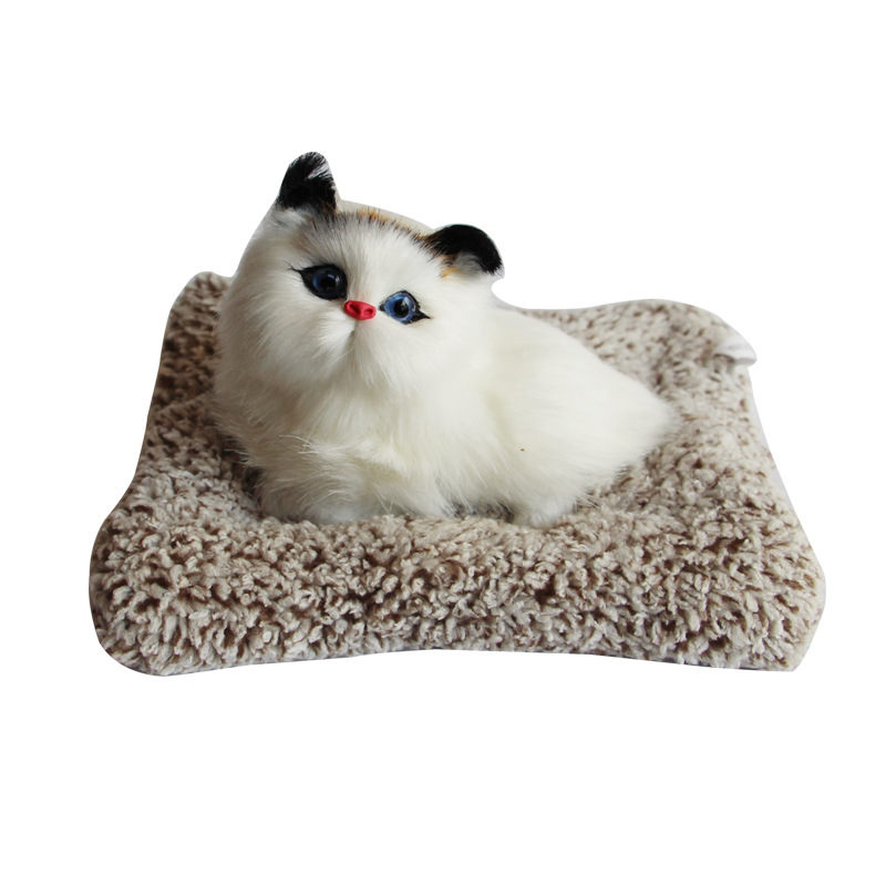 厂家直销仿真猫咪会叫竹炭睡垫猫咪景区热销摆件生日礼物送女朋友细节图