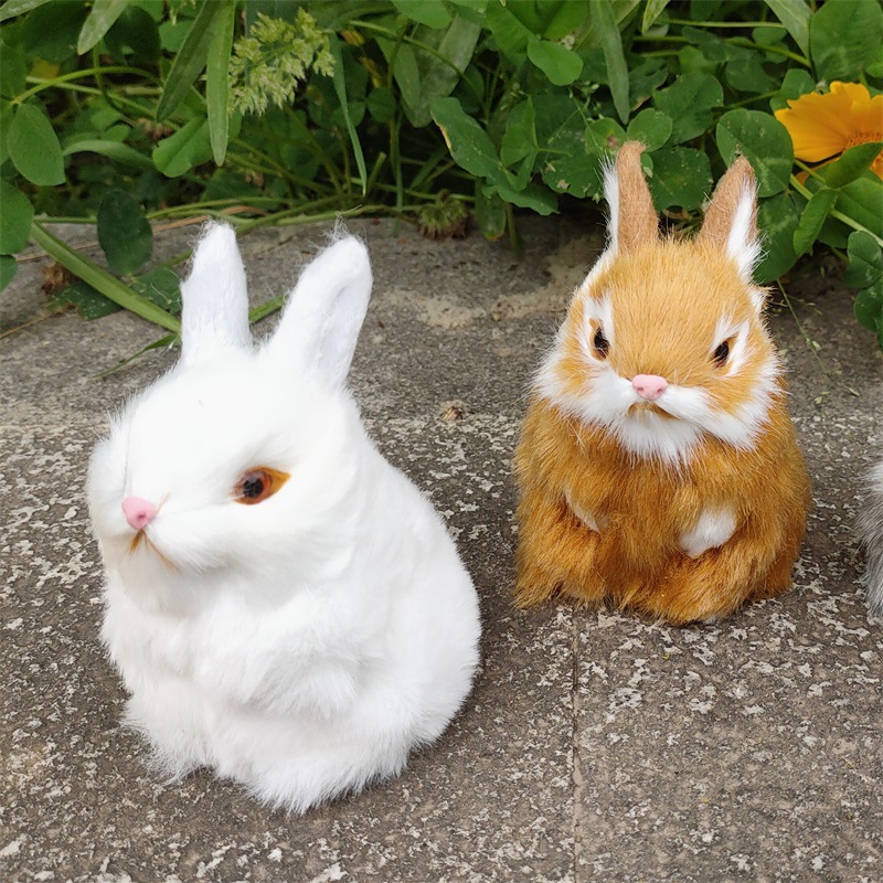 兔子仿真兔子模型小兔子桌面摆件仿真兔子毛绒玩具 厂家直销现货产品图