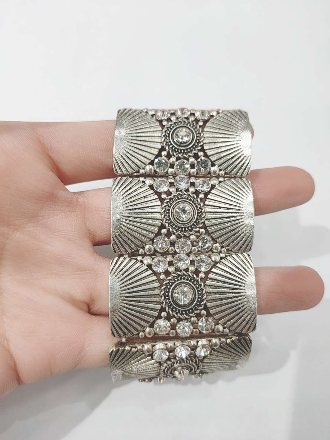 2020 new foreign trade hot jewelry fashion hipster simple 100 bypass bracelet set diamond women's bracelet