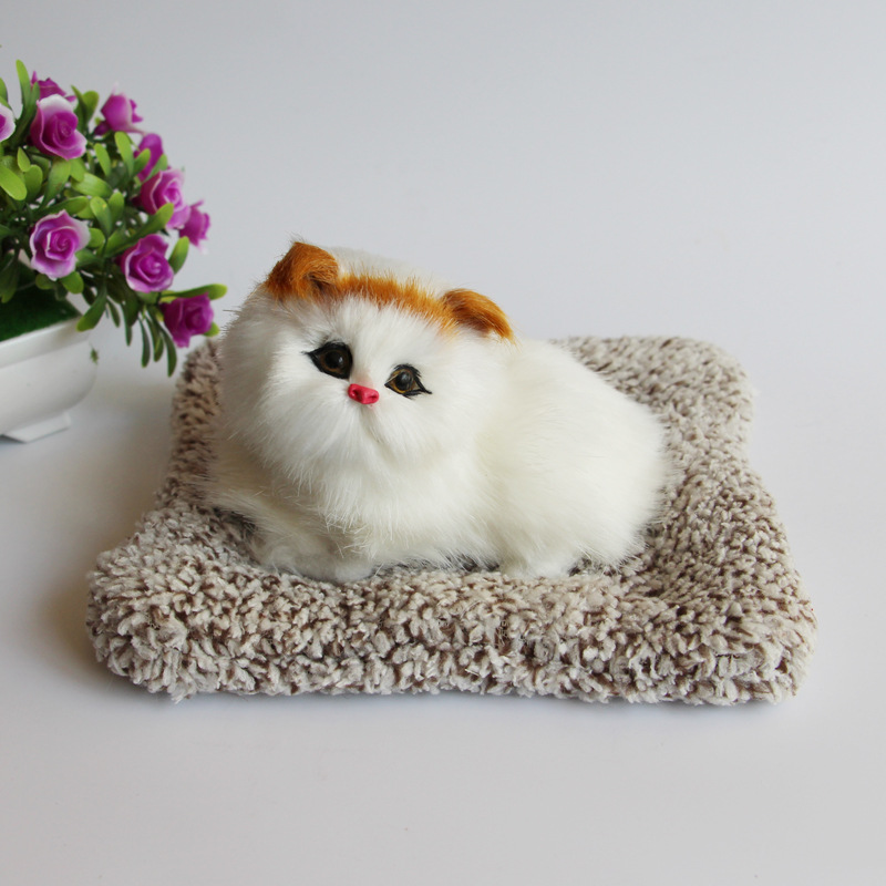 厂家直销仿真猫咪会叫竹炭睡垫猫咪景区热销摆件生日礼物送女朋友详情图6