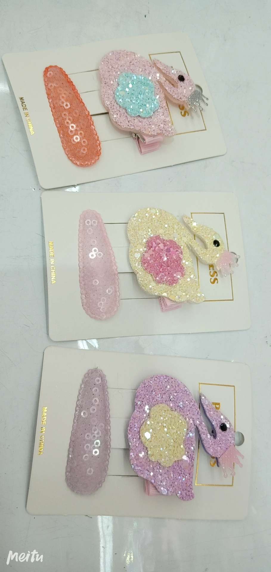 外贸亚马逊虾皮爆款对夹彩色天鹅对夹bb夹套装儿童发夹可爱百搭