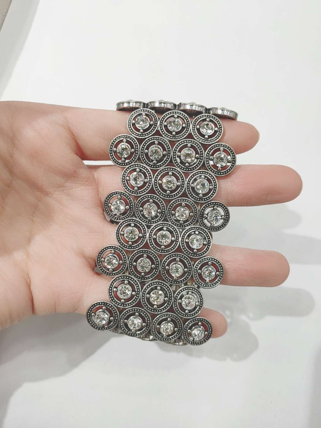 New foreign trade hot selling jewelry fashion hipster simple hundred bypass bracelet alloy diamond women's bracelet