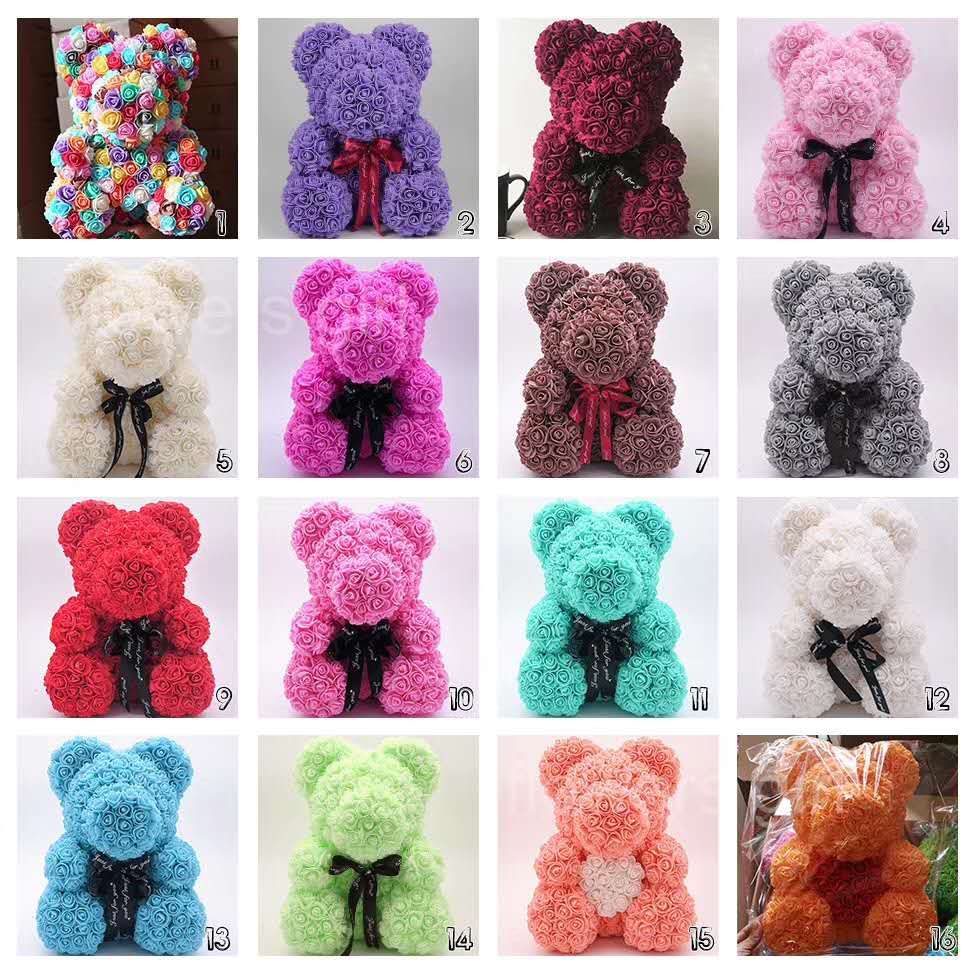 Best-selling rose bear pvc box, Valentine's Day, other festival items, gifts, graduation season Foam flower bear, Only Love foam flower bear creative gifts details Picture