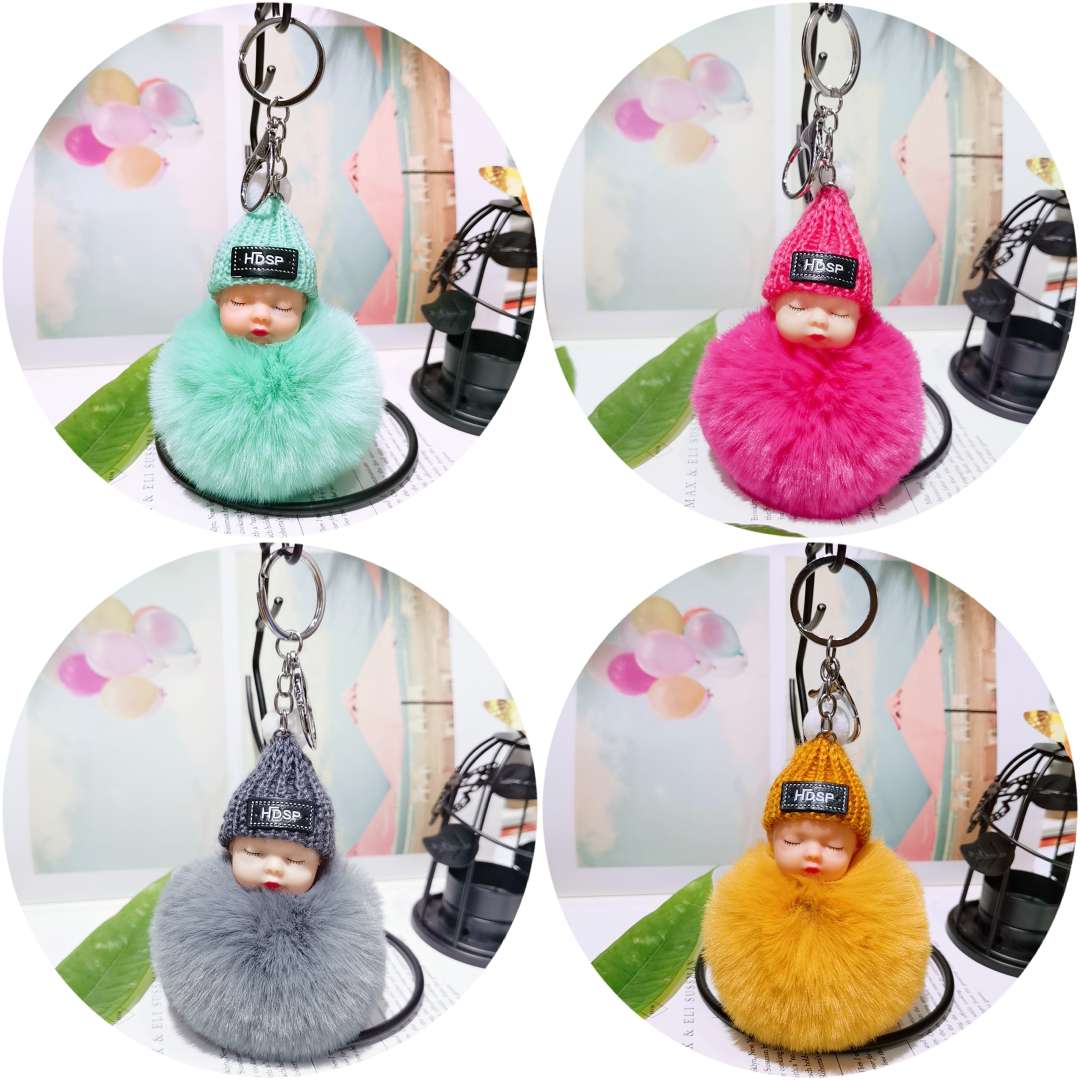 Cute pom-pom pendants, sleeping dolls, couple dolls, plush pendants, car keychains, bag accessories Item Picture