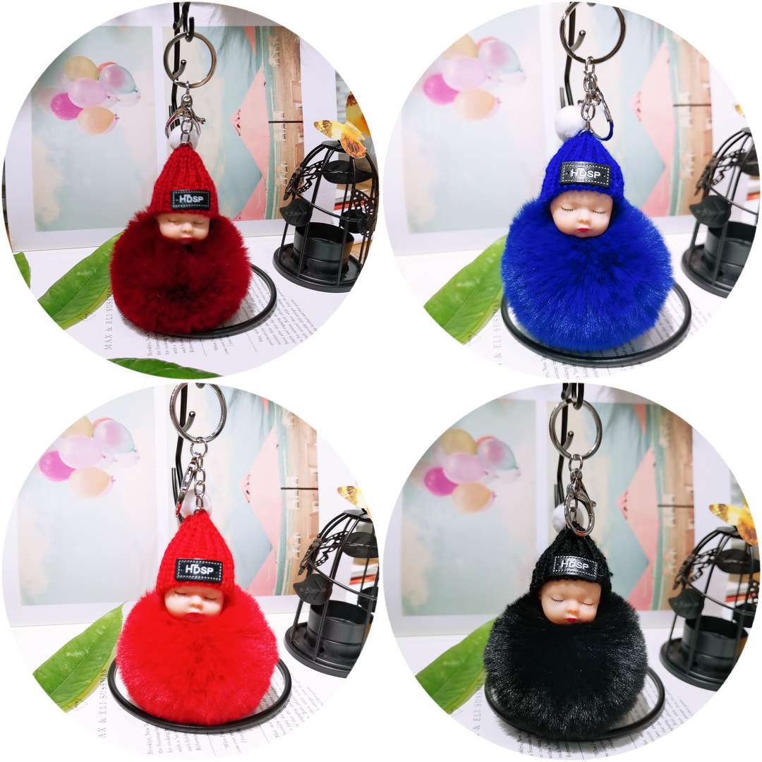 Cute pom-pom pendants, sleeping dolls, couple dolls, plush pendants, car keychains, bag accessories undefined