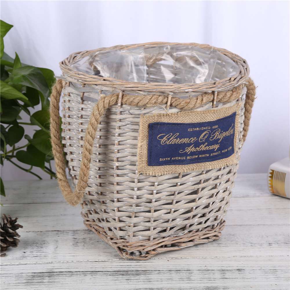 Wicker Flower Pot Flower Tube Wicker Braid Twine Ears Can Be Placed Seedlings Can Also Arrange Flowers Unlimited