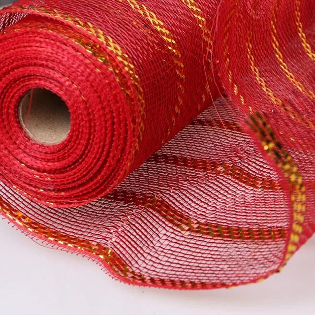 Christmas decoration net cloth flowers packaging net many gold wire net gauze net cloth thumbnail