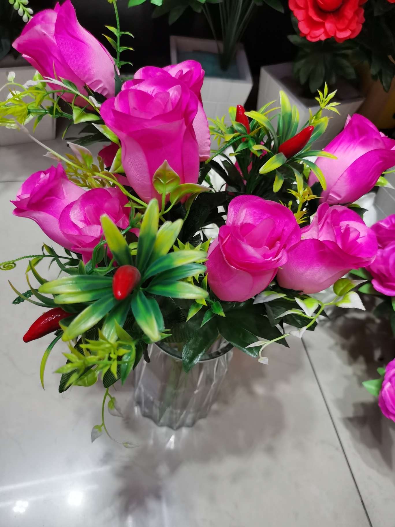 无仿玫苞2假花仿真花假花仿真花人造花仿真花
