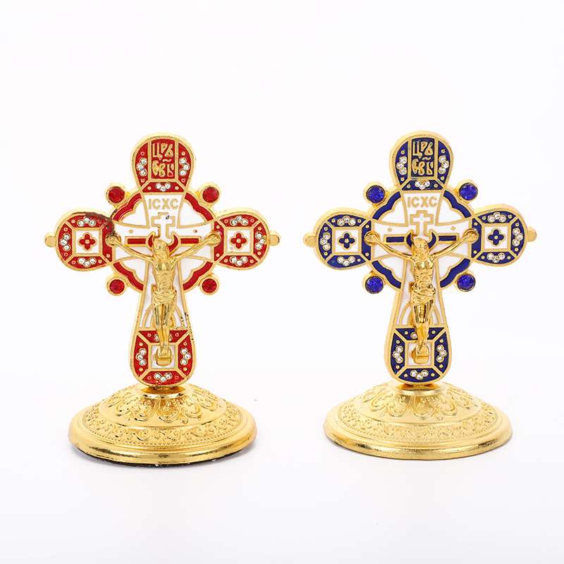 锌合金小台式4颗钻十字架，颜色有2色产品图