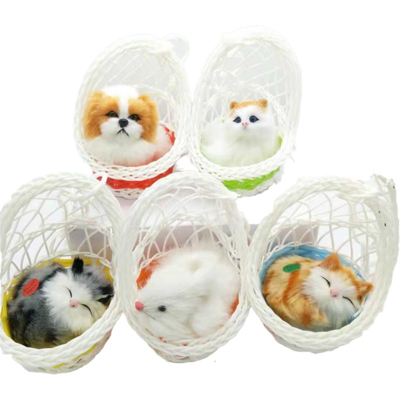 景区热卖吊兰仿真猫 吊蓝蹲猫蹲狗小兔子吊篮小动物工艺品摆件详情图9