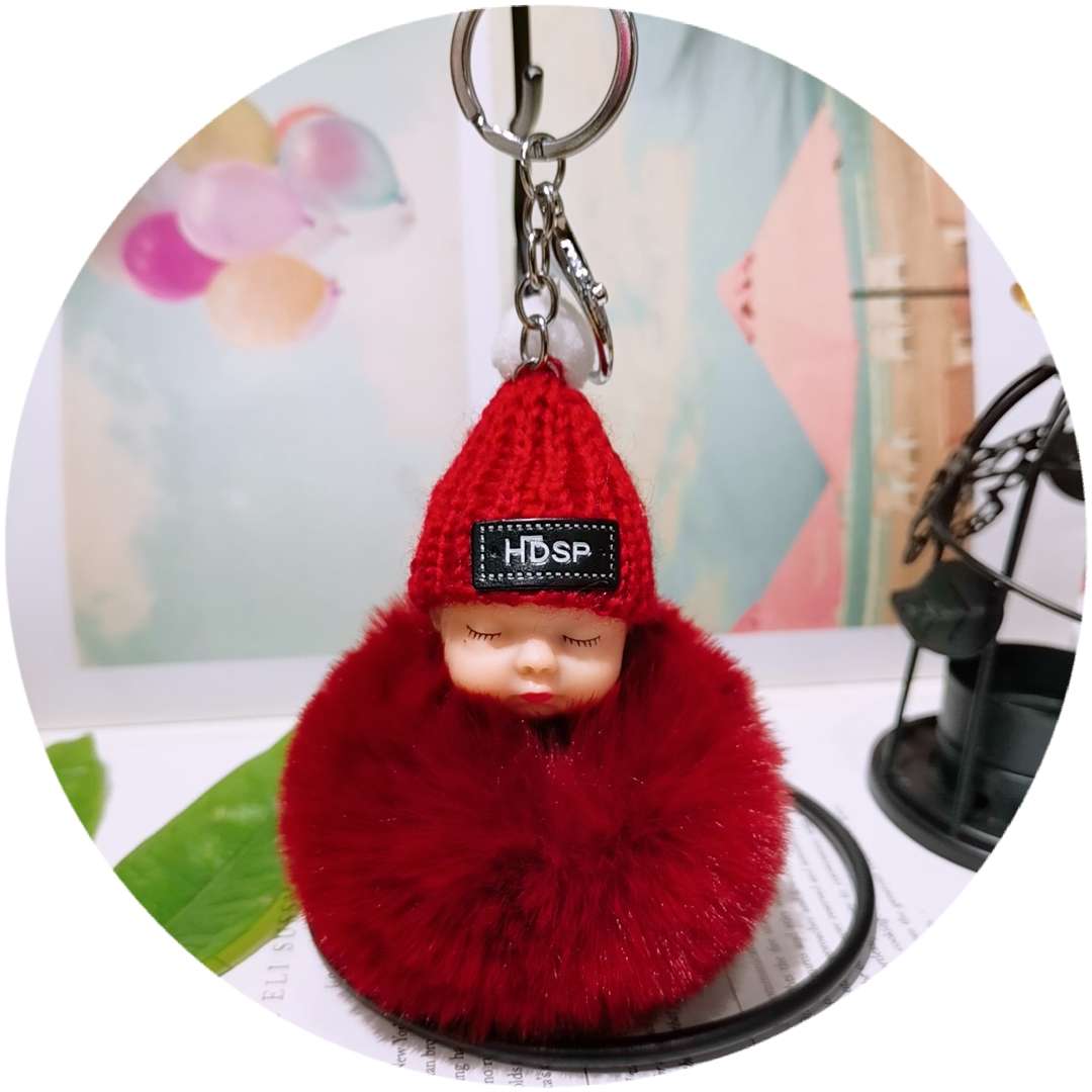 Cute pom-pom pendants, sleeping dolls, couple dolls, plush pendants, car keychains, bag accessories