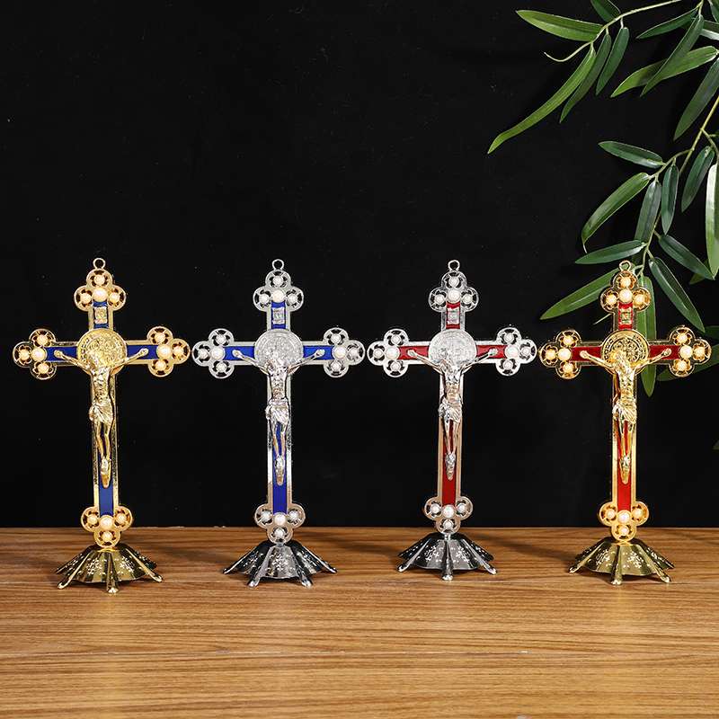 锌合金带底12颗珍珠十字架，颜色可多选细节图