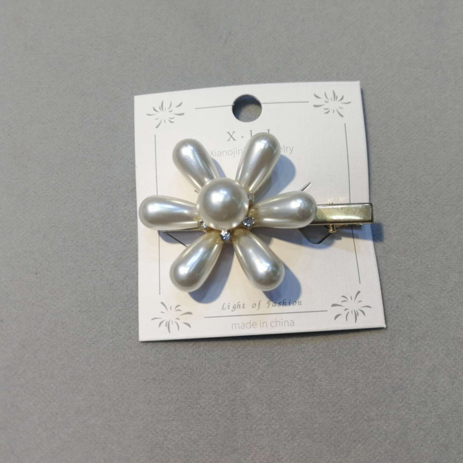 Pearl press clip Korean bow banana clip vertical clip ponytail clip Hair clip small non-slip vertical card diamond hair accessories Korea and Korea large hair clip headwear small Jinling jewelry 410815 thumbnail